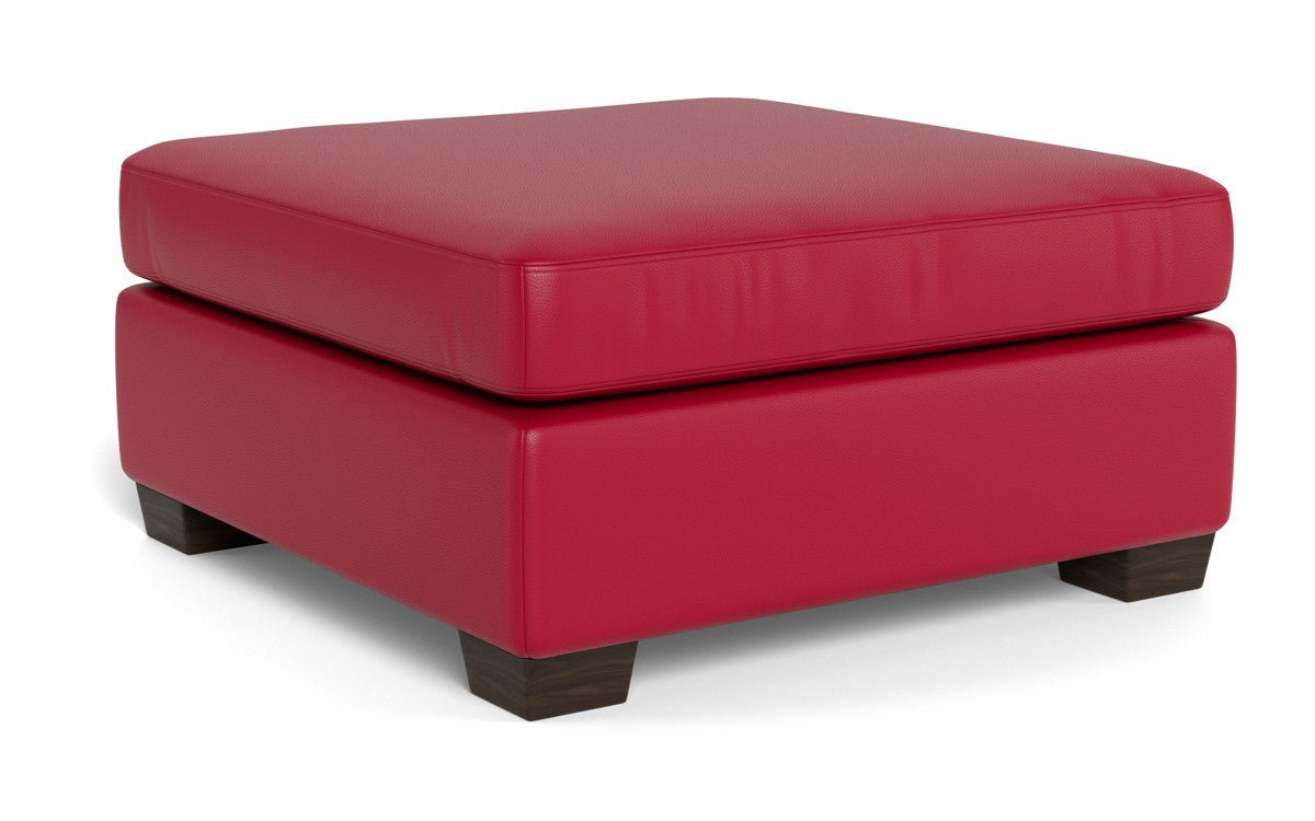 Track Leather Ottoman - Tribeca Quarry
