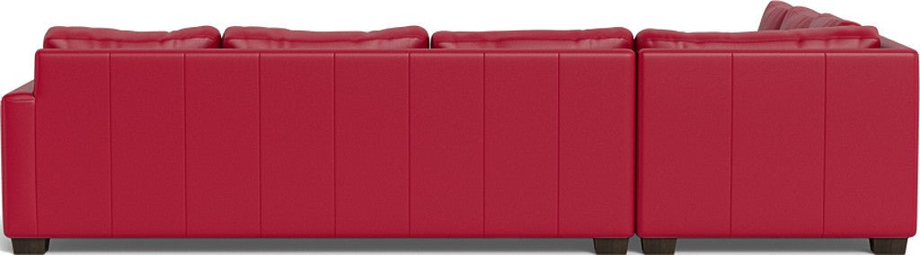 Track 121" Leather Left Corner Sectional - Tribeca Scarlet