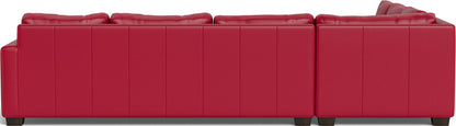 Track 121" Leather Left Corner Sectional With Raf Sleeper Sectional - Tribeca Scarlet