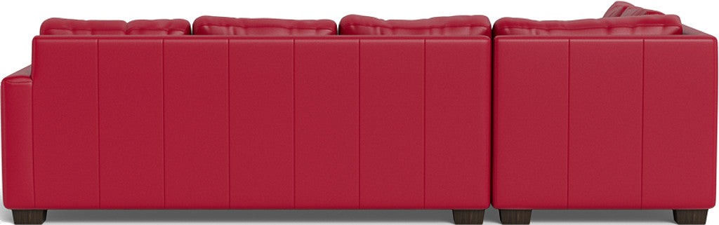 Track 121" Leather Left Chaise Sectional - Tribeca Scarlet