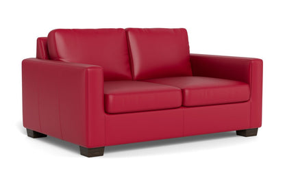 Track 62" Leather Loveseat - Tribeca Scarlet