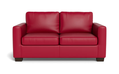 Track 62" Leather Loveseat - Tribeca Scarlet