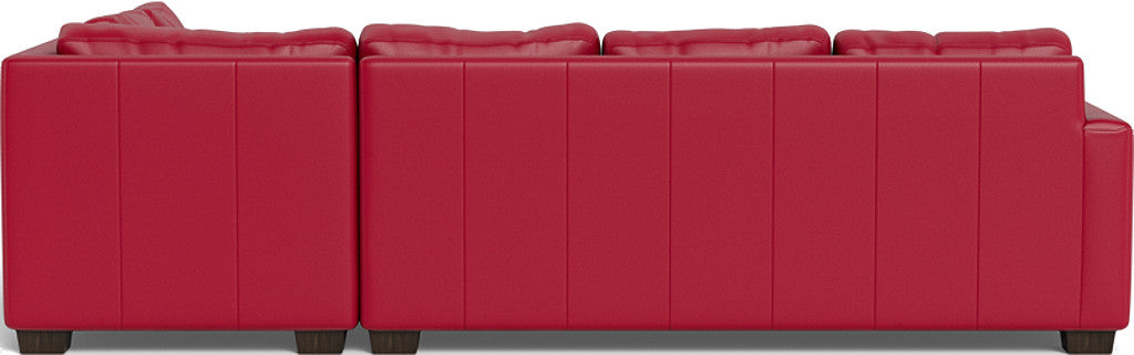 Track 121" Leather Right Chaise Sleeper Sectional - Tribeca Scarlet