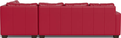 Track 121" Leather Right Chaise Sleeper Sectional - Tribeca Scarlet