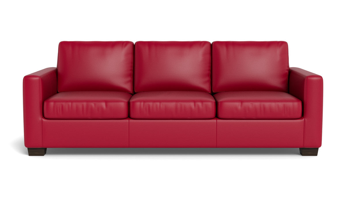Track 87" Leather Queen Sleeper Sofa - Tribeca Scarlet