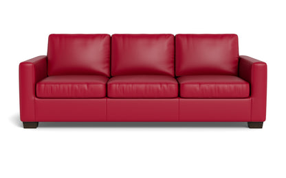Track 87" Leather Queen Sleeper Sofa - Tribeca Scarlet