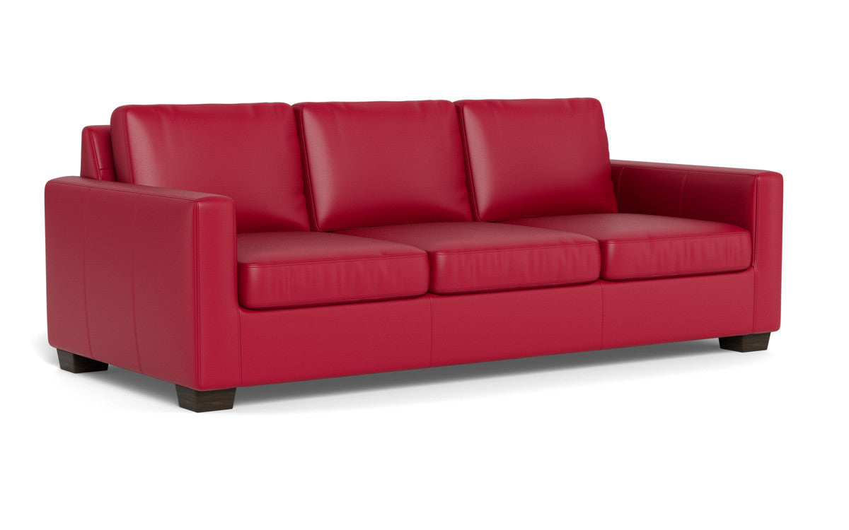 Track 87" Leather Sofa - Tribeca Scarlet