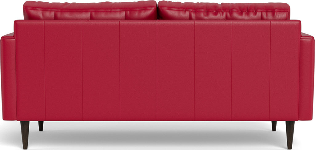 Wallace 74" Leather Apartment Sofa - Tribeca Scarlet