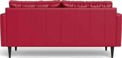 Wallace 74" Leather Apartment Sofa - Tribeca Scarlet