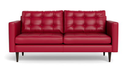 Wallace 74" Leather Apartment Sofa - Tribeca Scarlet