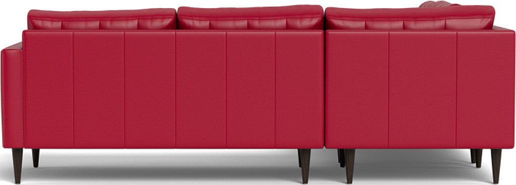 Wallace 102" Leather Corner Sectional - Tribeca Scarlet
