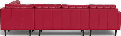 Wallace 130" Leather Corner Sectionals w. Left Chaise - Tribeca Scarlet