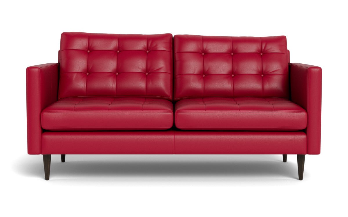 Wallace 69" Leather Loveseat - Tribeca Scarlet