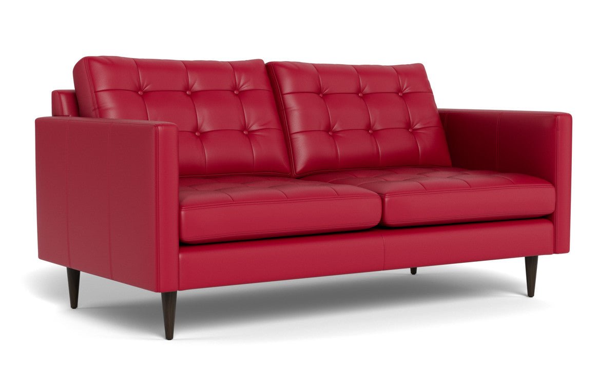 Wallace 69" Leather Loveseat - Tribeca Scarlet