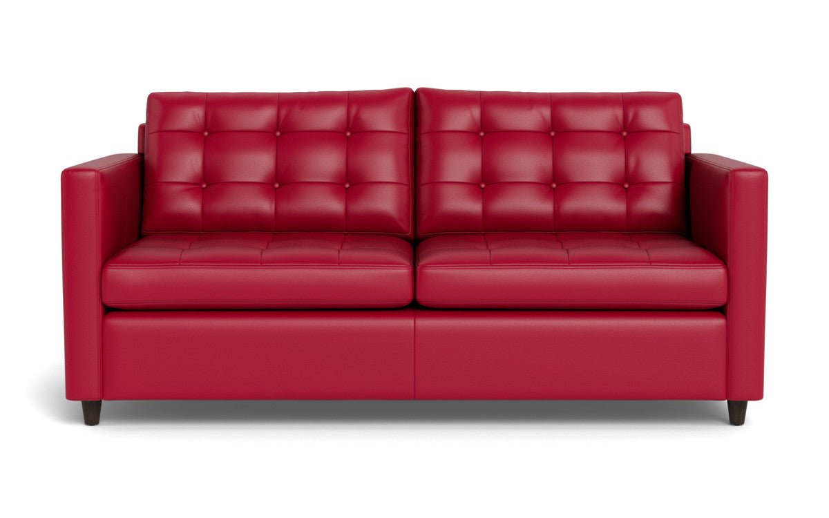 Wallace 74" Leather Queen Sleeper Sofa - Tribeca Scarlet