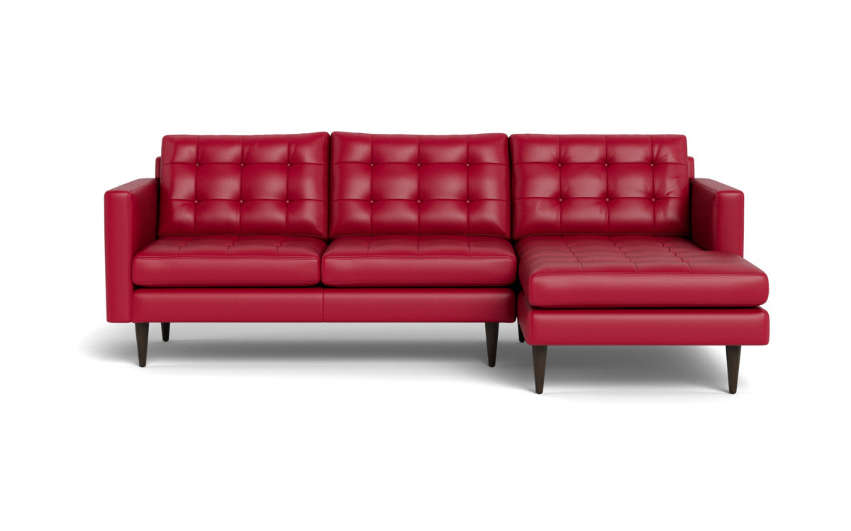 Wallace 98" Leather Right Chaise Sectional - Tribeca Scarlet