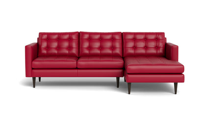 Wallace 98" Leather Right Chaise Sectional - Tribeca Scarlet