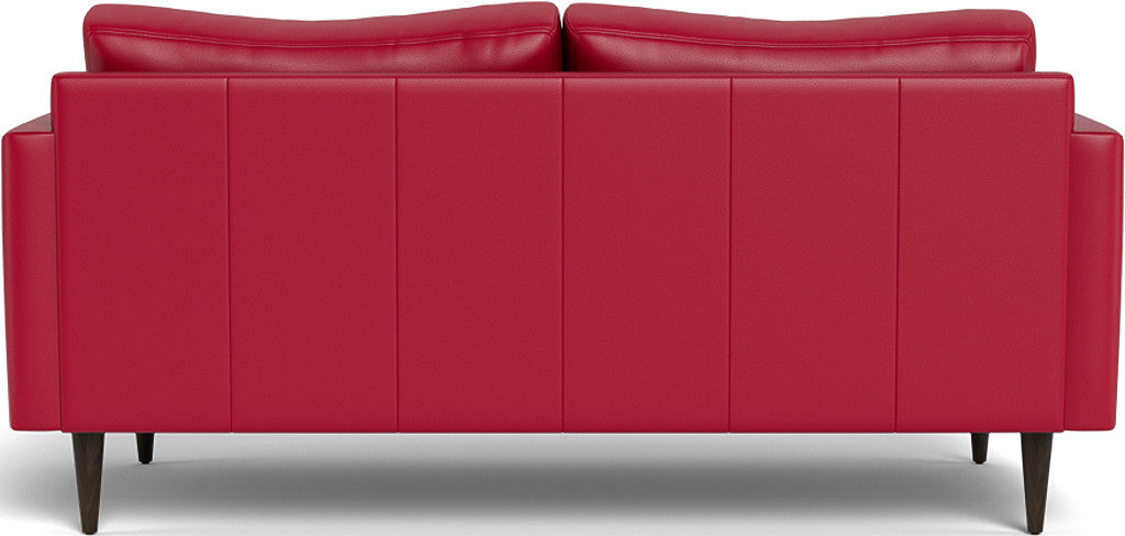 Wallace 74" Leather Untufted Apartment Sofa - Tribeca Scarlet