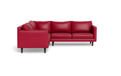 Wallace 102" Leather Untufted Corner Sectional - Tribeca Scarlet