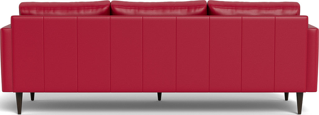 Wallace 98" Leather Untufted Estate Sofa - Tribeca Scarlet