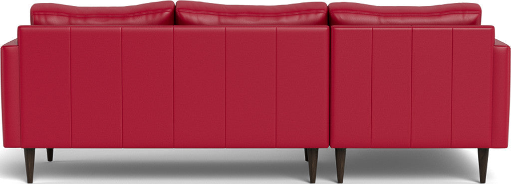 Wallace 98" Leather Untufted Left Chaise Sectional - Tribeca Scarlet