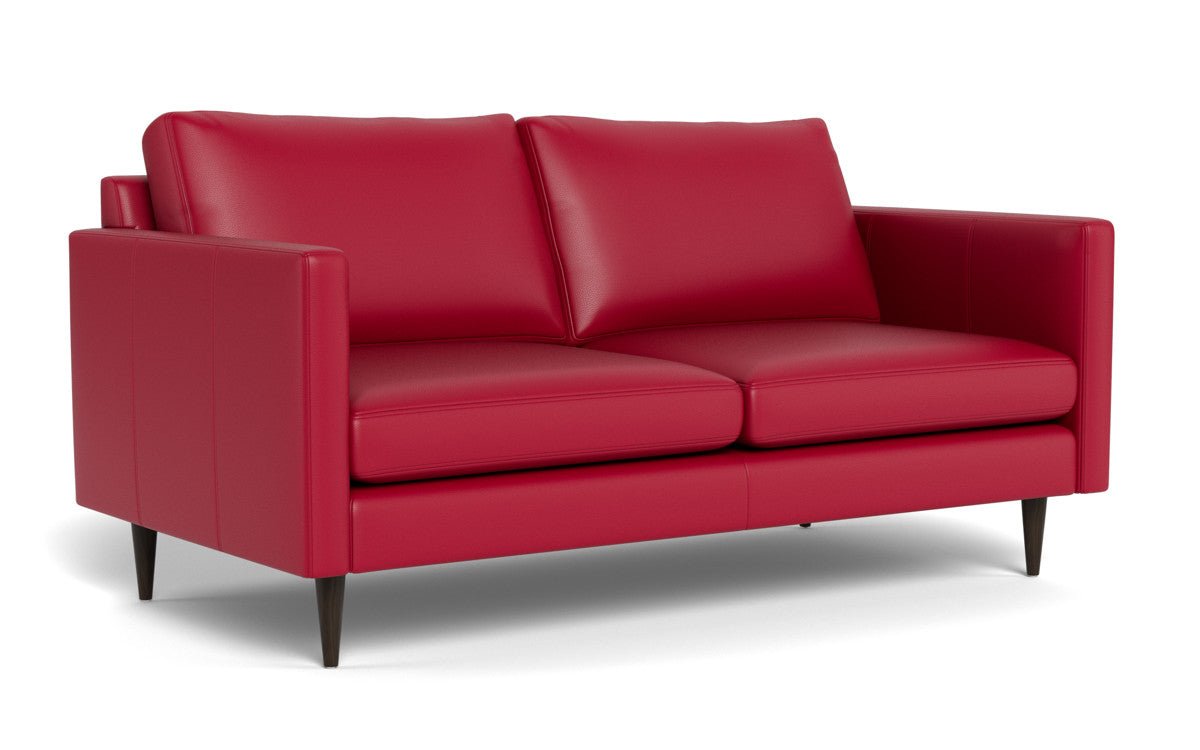Wallace 69" Leather Untufted Loveseat - Tribeca Scarlet