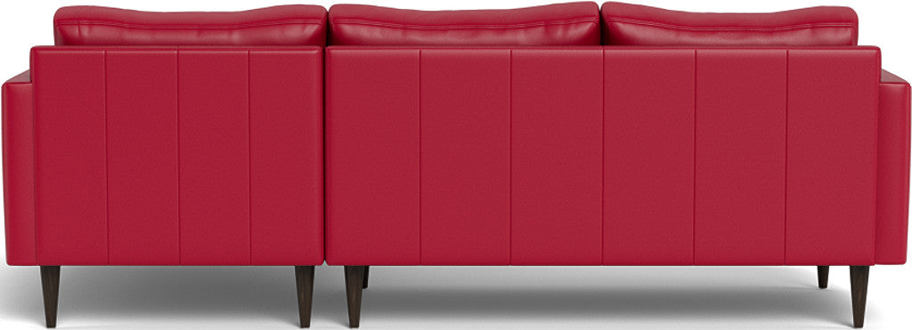 Wallace 98" Leather Untufted Right Chaise Sectional - Tribeca Scarlet