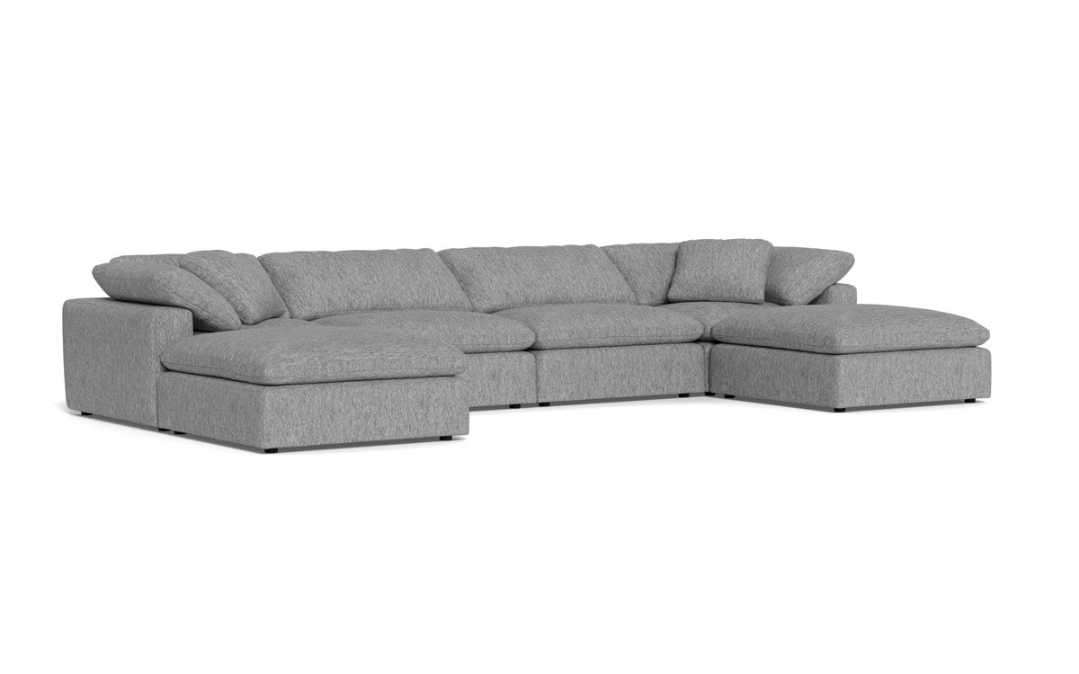 Fluffy 178" 4 Piece Sectional W/Double Otto - Tropez Ash