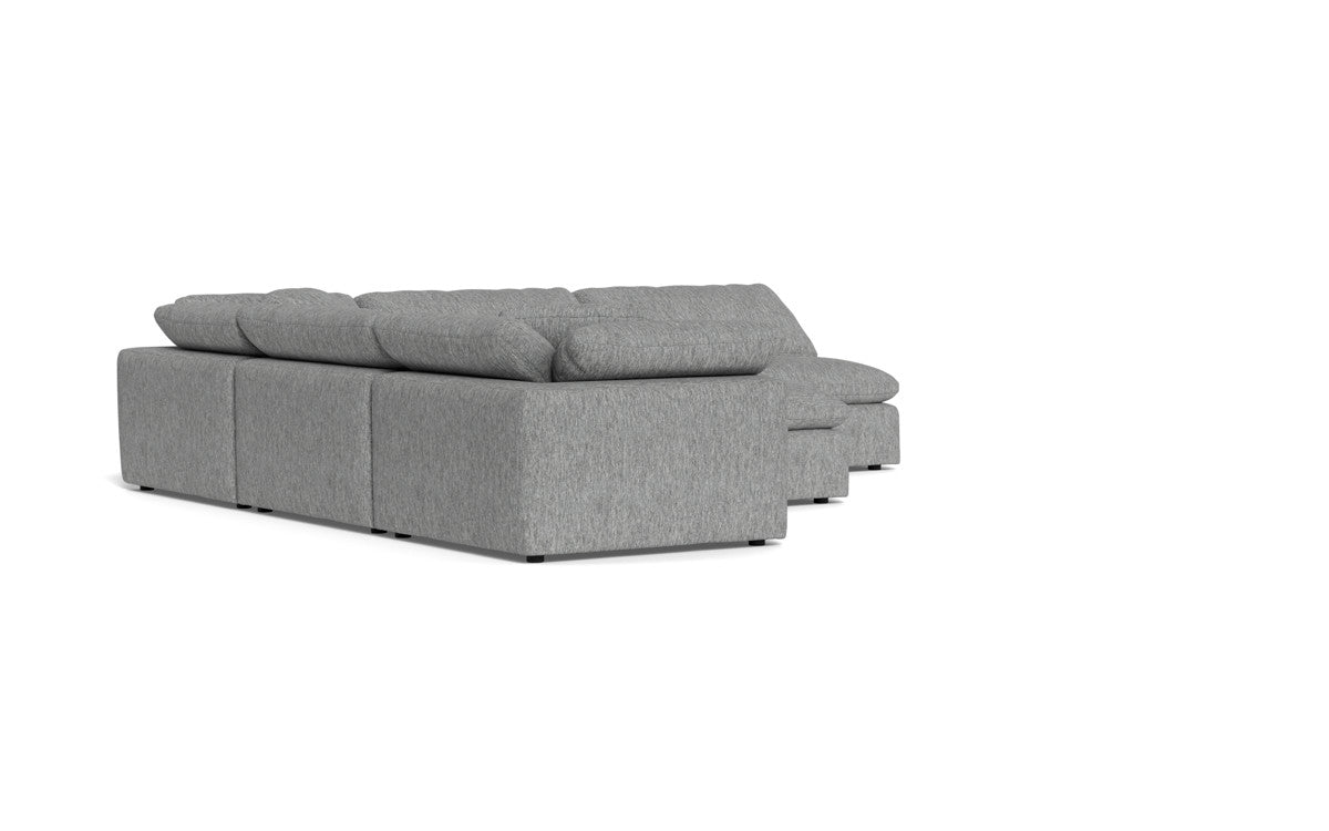 Fluffy 133.5" 5 Piece Sectional W/Ottoman - Tropez Ash