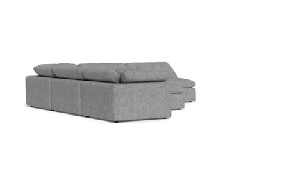 Fluffy 133.5" 5 Piece Sectional W/Ottoman - Tropez Ash