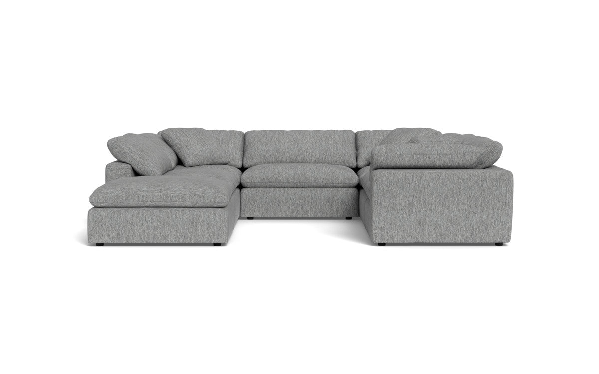 Fluffy 133.5" 6 Piece Sectional W/Ottoman - Tropez Ash