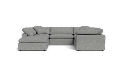 Fluffy 133.5" 6 Piece Sectional W/Ottoman - Tropez Ash