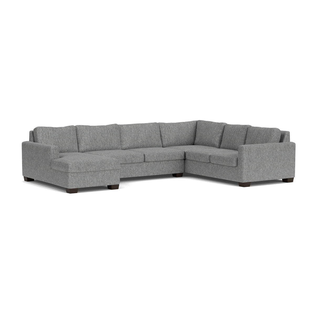 Track 141" Corner Sectionals w. Left Chaise - Travis Pewter
