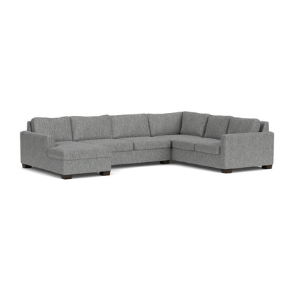 Track 141" Corner Sectionals w. Left Chaise - Travis Pewter