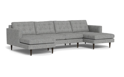 Wallace 126" Double Chaise U Sectional - Tropez Ash