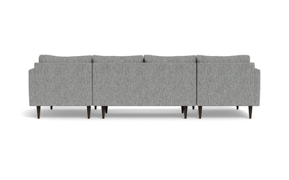 Wallace 126" Untufted Double Chaise U Sectional - Travis Pewter