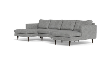 Wallace 126" Untufted Double Chaise U Sectional - Tropez Ash