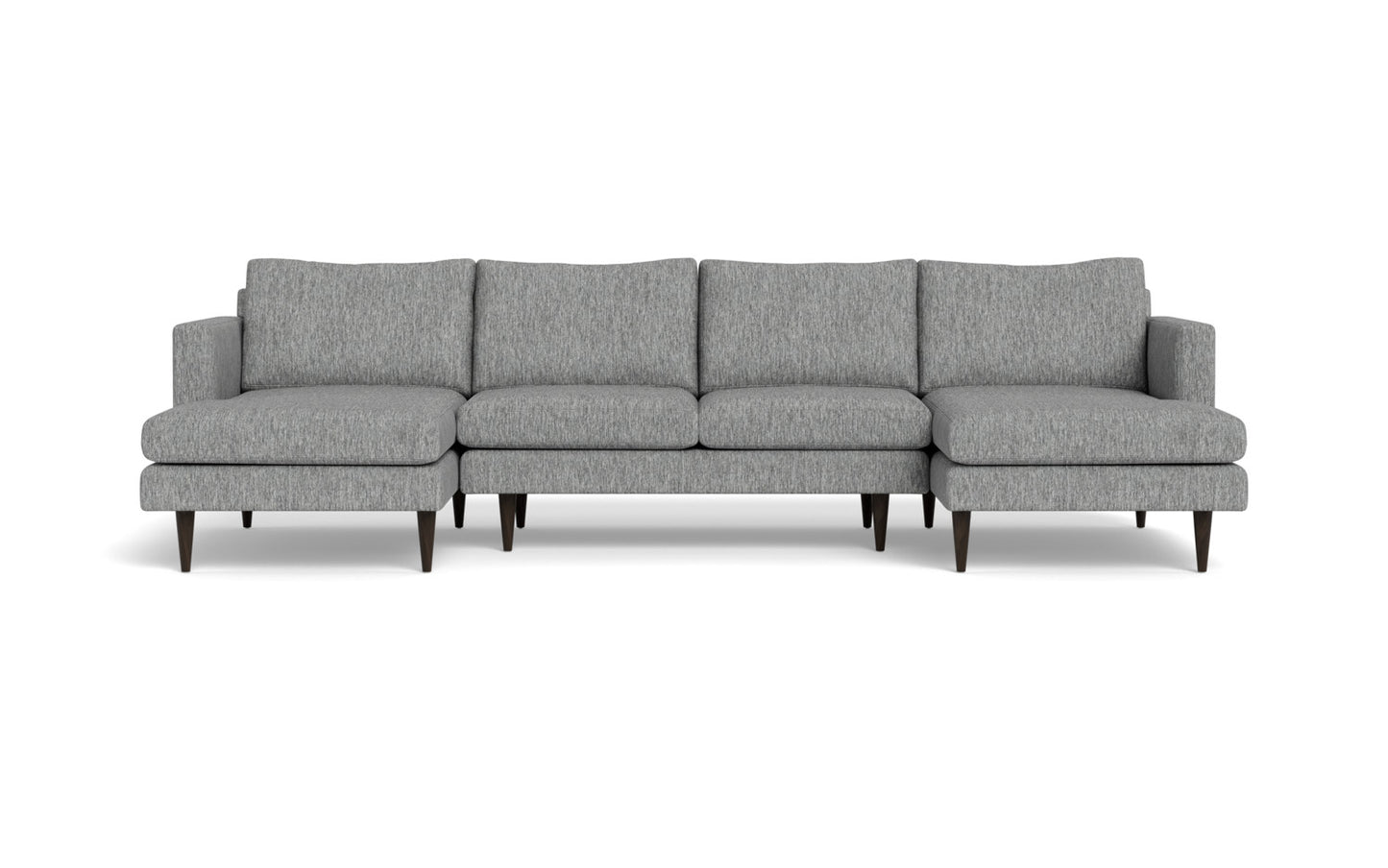 Wallace 126" Untufted Double Chaise U Sectional - Tropez Ash