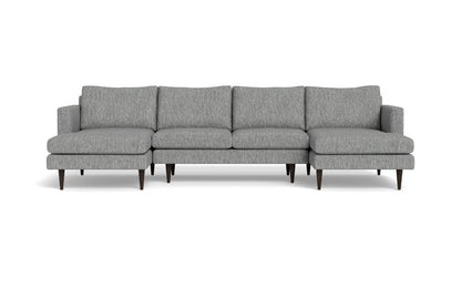 Wallace 126" Untufted Double Chaise U Sectional - Tropez Ash