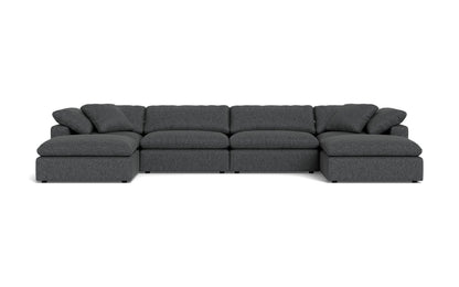 Fluffy 178" 4 Piece Sectional W/Double Otto - Tropez Charcoal
