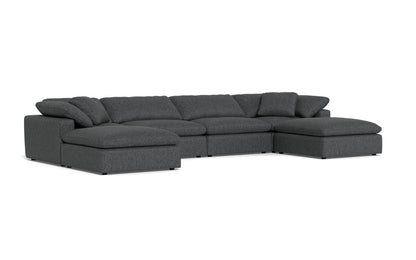 Fluffy 178" 4 Piece Sectional W/Double Otto - Tropez Charcoal