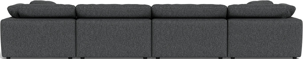 Fluffy 178" 4 Piece Sectional W/Double Otto - Tropez Charcoal