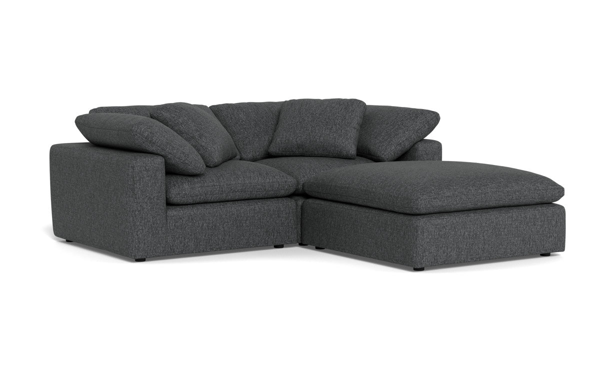 Fluffy 89" 2 Piece Sofa w/Otto - Tropez Charcoal