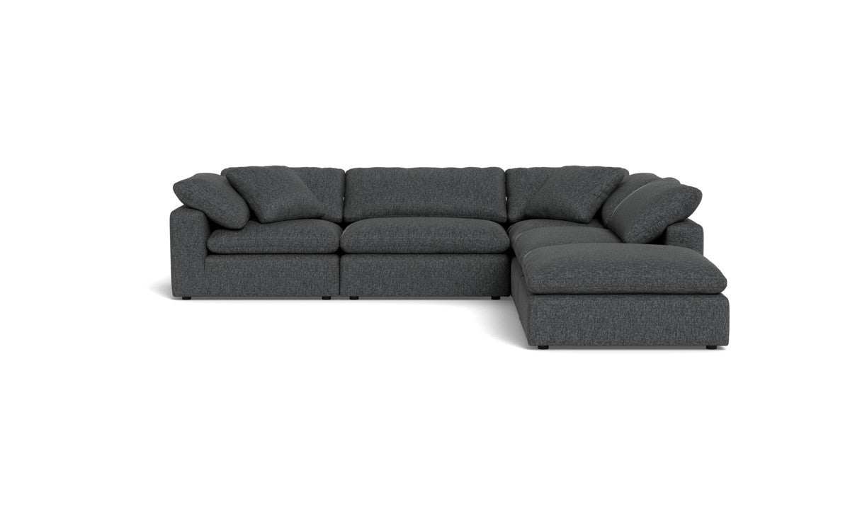 Fluffy 133.5" 4 Piece Sectional w/Otto - Tropez Charcoal