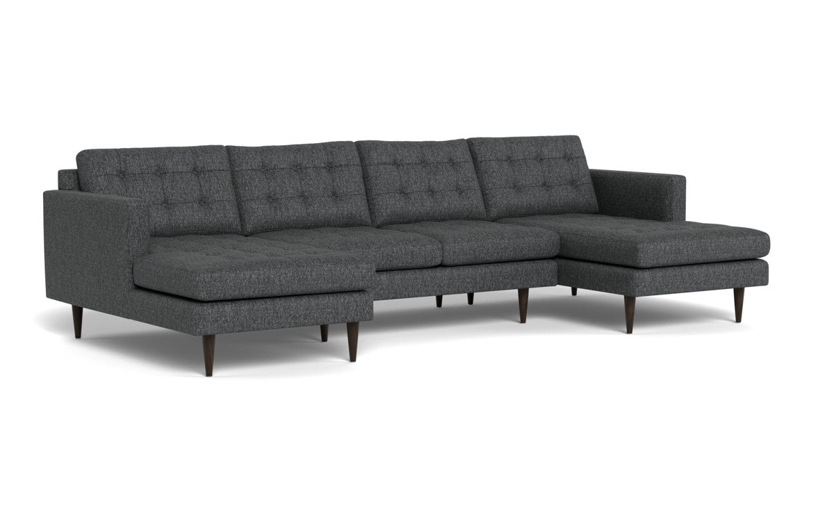 Wallace 126" Double Chaise U Sectional - Tropez Ash