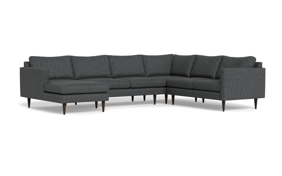 Wallace 130" Untufted Corner Sectionals w. Left Chaise - Tropez Charcoal