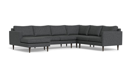 Wallace 130" Untufted Corner Sectionals w. Left Chaise - Tropez Charcoal