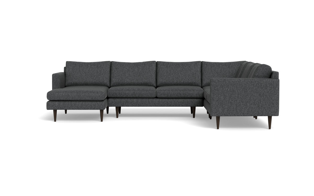 Wallace 130" Untufted Corner Sectionals w. Left Chaise - Tropez Charcoal