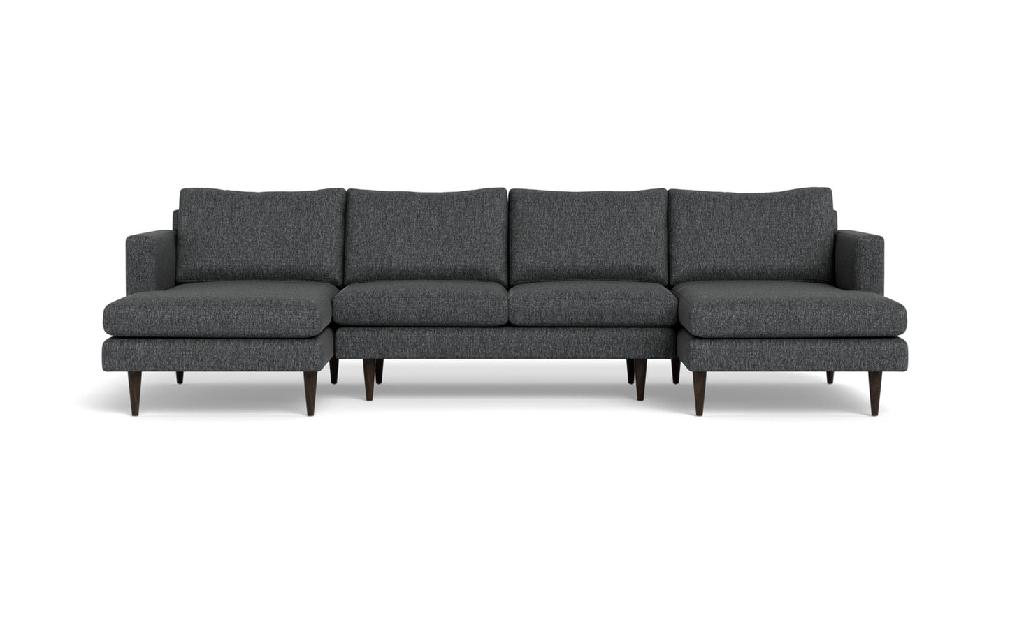 Wallace 126" Untufted Double Chaise U Sectional - Tropez Ash