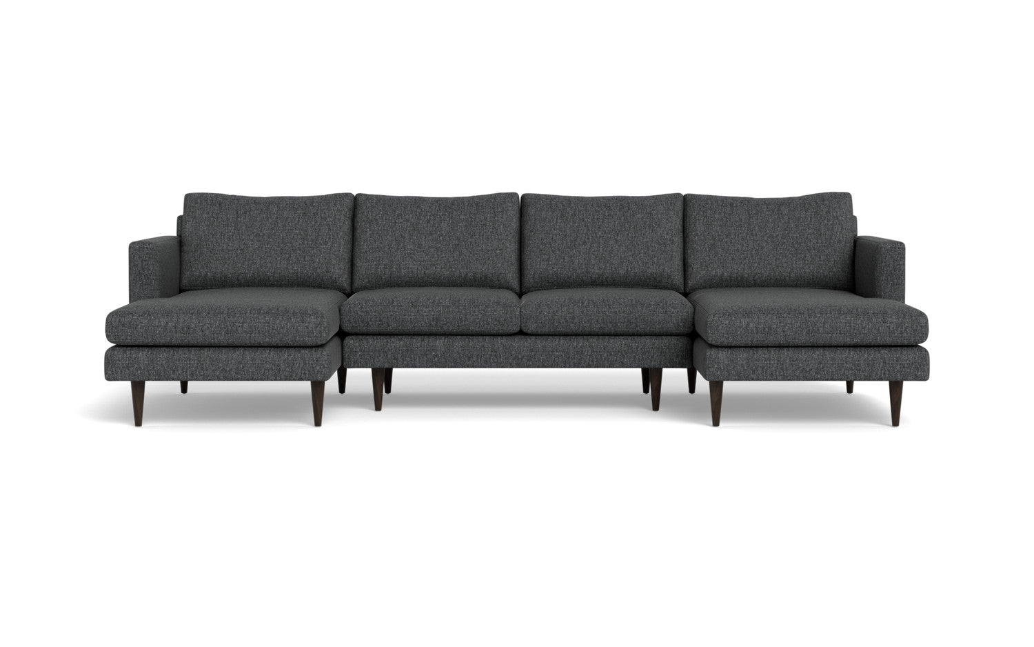 Wallace 126" Untufted Double Chaise U Sectional - Tropez Ash